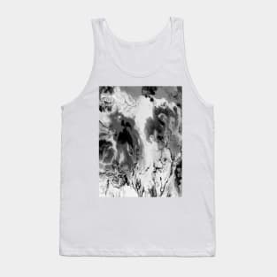 modern preppy abstract  marble black and white watercolor Tank Top